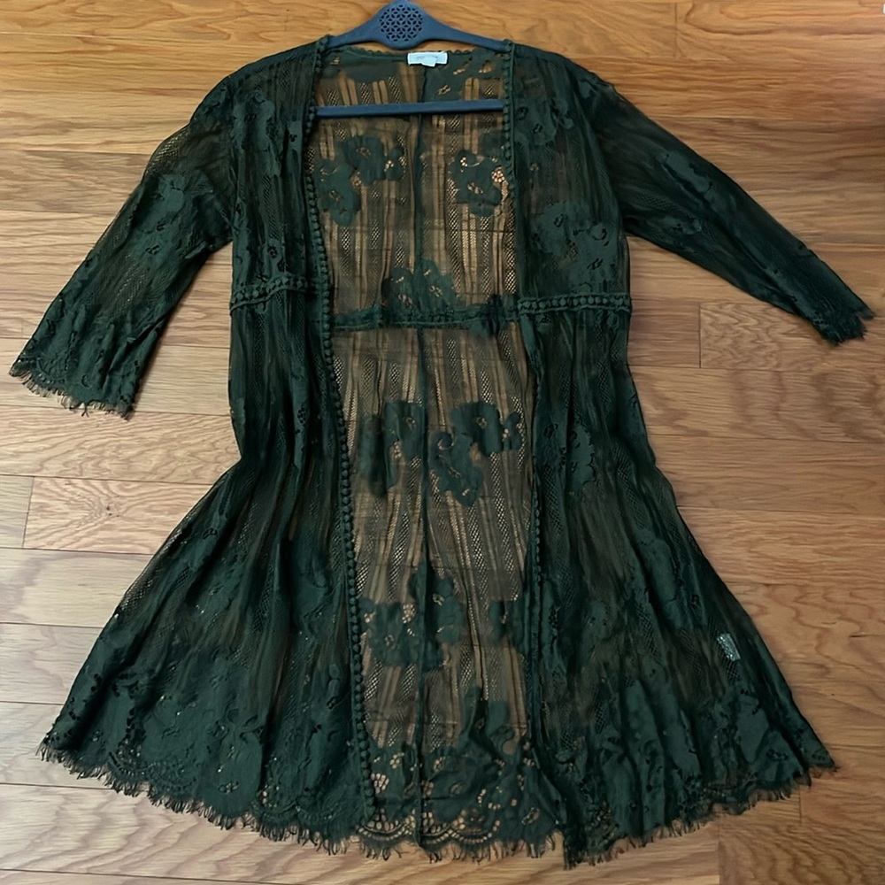 Paper+Tee | Women’s Cover Up | Size: small | Dark green|